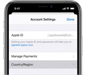 کشور یا منطقه Apple ID خود را تغییر دهید