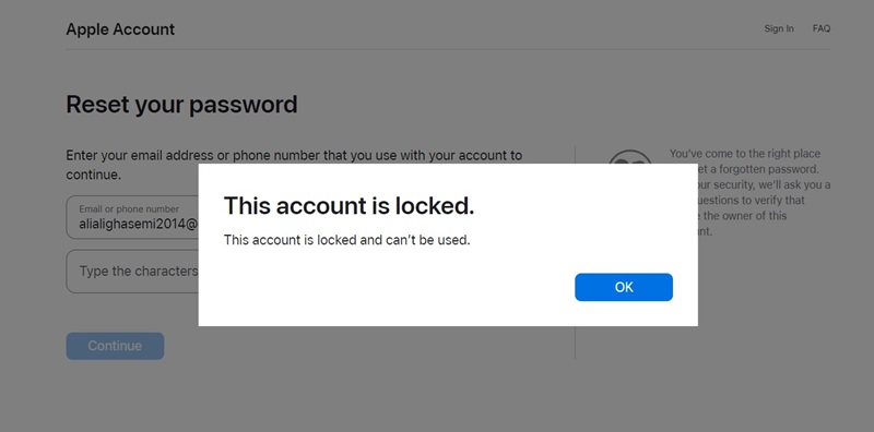 اپل ایدی نات اکتیو ریجکتی